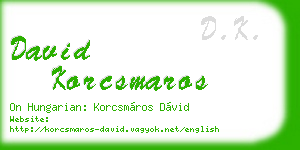 david korcsmaros business card