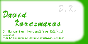 david korcsmaros business card